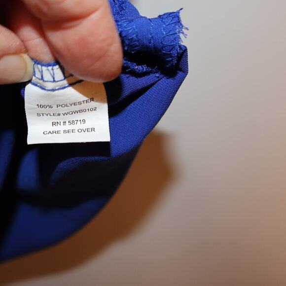 Element Blue Blouse Button Front Size 2XL Short Sleeves Collar Shldr Inserts - Picture 14 of 16